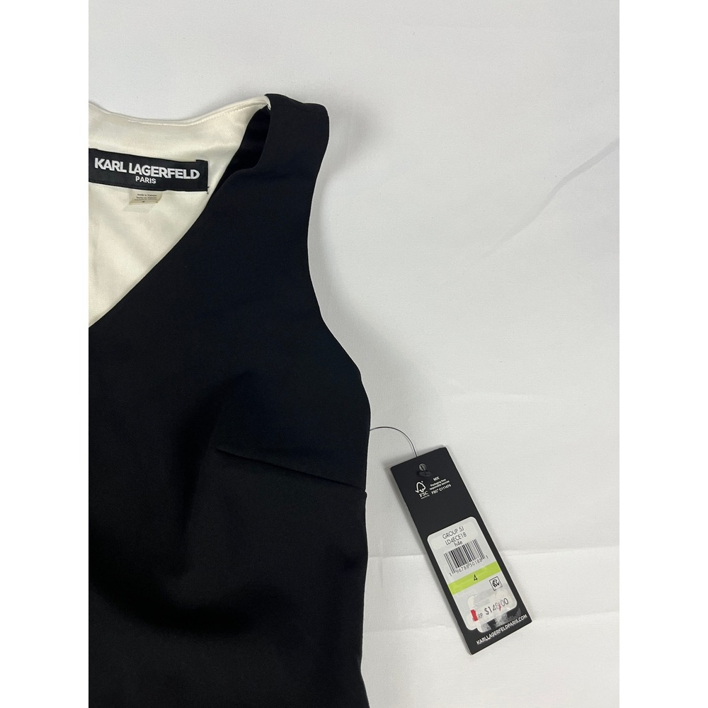 Karl Lagerfeld Paris Colorblock‎ Sleeveless Maxi Dress Size 4 Black Beige